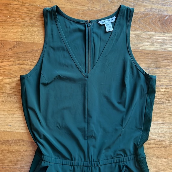 Athleta Brooklyn jumpsuit, Seaweed Snack color, size 4 - Picture 7 of 10